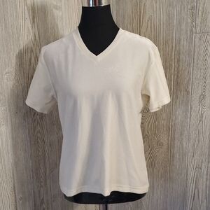 White Stag Cream Short Sleeve V-Neck Top